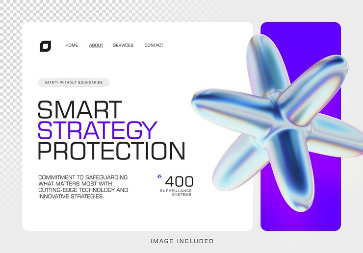 PSD psd template smart strategy protection modern cybersecurity landing page website design