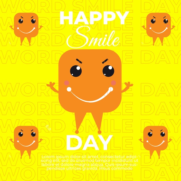 Psd template stories world smile day crying with laughter