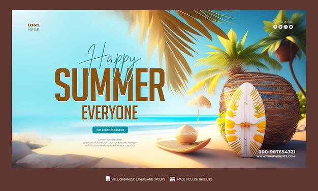 PSD psd template summer sale social media post feed flyer banner