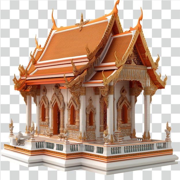 Tempio di psd in thailandia su uno sfondo trasparente