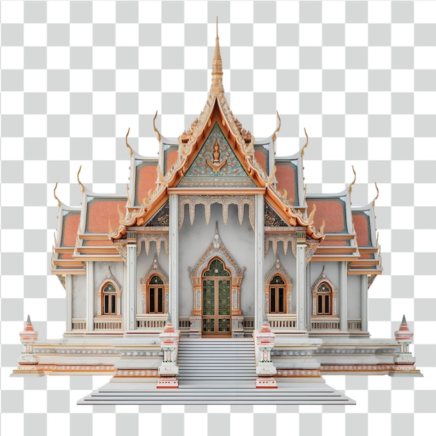 Tempio di psd in thailandia su uno sfondo trasparente