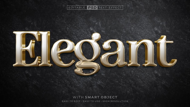 PSD psd text 3d luxury elegant with editable text style