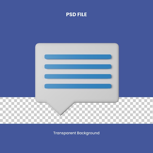 PSD psd text box 3d icon illustration