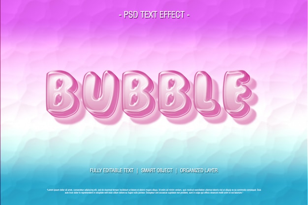 PSD text effect bubble