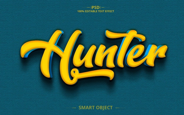 Psd text effect design hunter