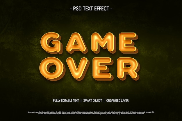 psd text effect game over