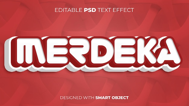 PSD Text Effect of Merdeka for Indonesian Independence Day