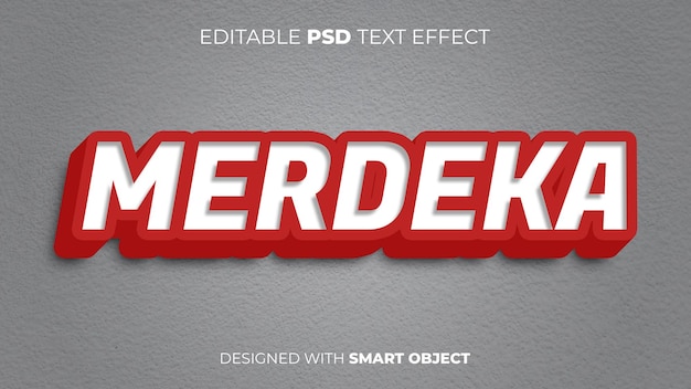 PSD Text Effect of Merdeka for Indonesian Independence Day