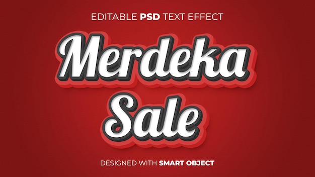Psd text effect of merdeka sale for indonesian independence day