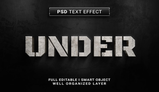 Under PSD Text Effect