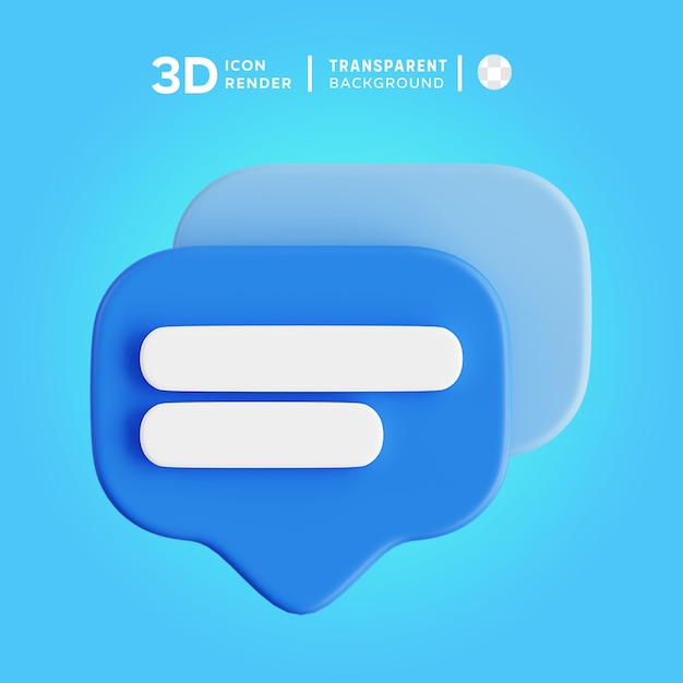 Psd text message 3d illustration