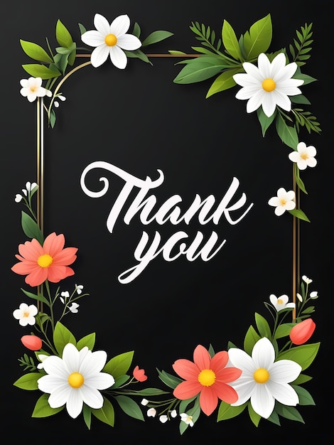 PSD psd thank you backgrounds holiday season celebration design card floral frame flower