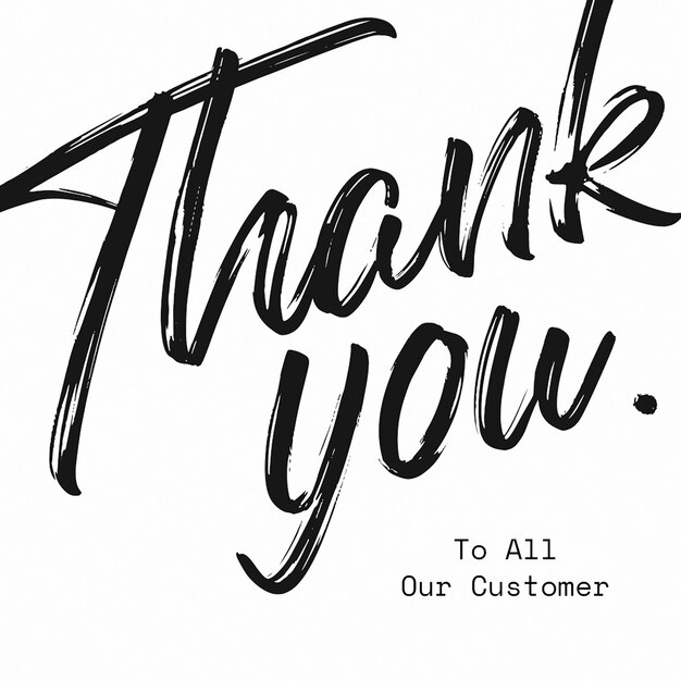 PSD psd thank you hand drawn typography design concept for social media instagram post template