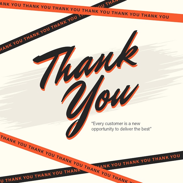 psd thank you typography design for social media and instagram post template