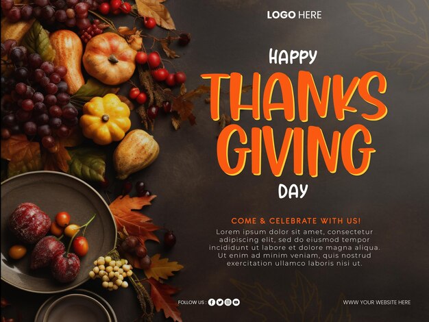 PSD psd thanksgiving sjabloonontwerp thanksgiving flyer herfst poster ontwerpsjabloon