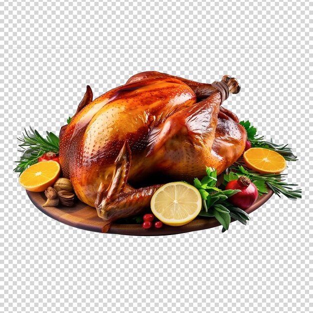 Psd thanksgiving turkey in 3d psd roasted chicken roast chicken whole chicken on isolated background