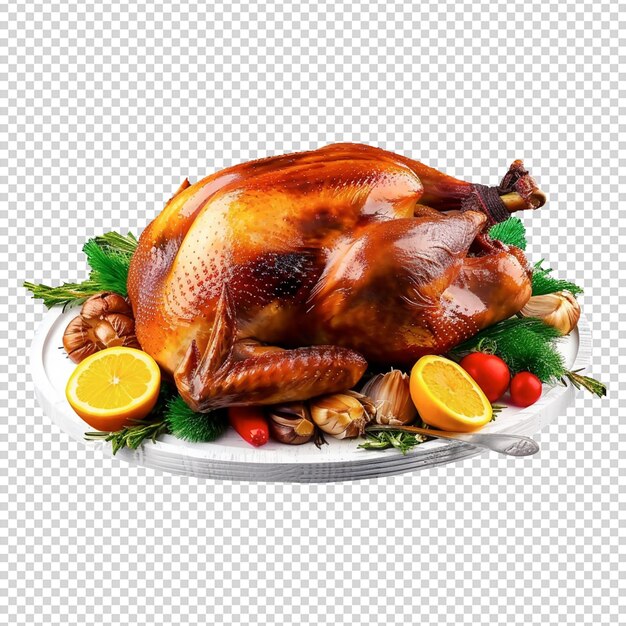 Psd thanksgiving turkey in 3d psd roasted chicken roast chicken whole chicken on isolated background