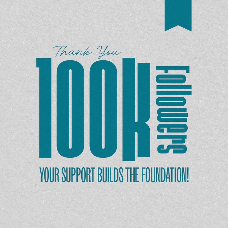 PSD psd thankyou for 100k followers typografia projekt dla mediów społecznościowych instagram post