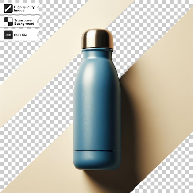 Psd thermos keeps hot water stainless steel flask on transparent background