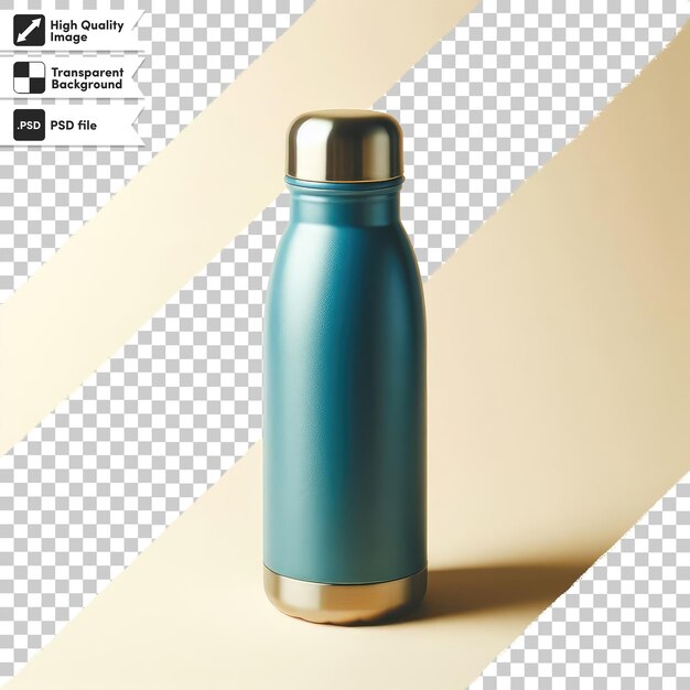 Psd thermos keeps hot water stainless steel flask on transparent background