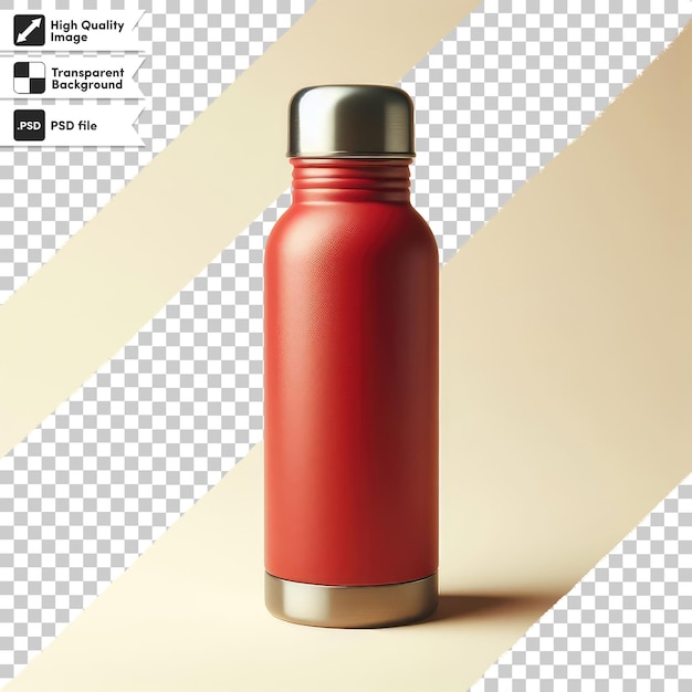 Psd thermos keeps hot water stainless steel flask on transparent background