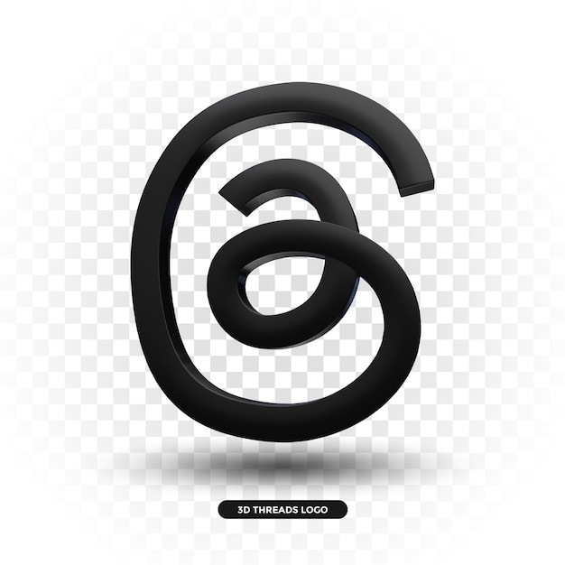 Icona 3d del logo dei social media dei thread psd