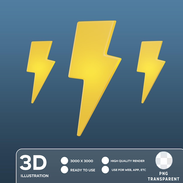 PSD illustrazione psd thunder 3d