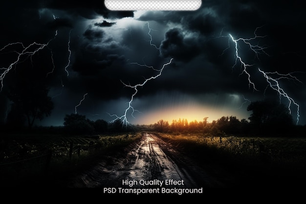 PSD psd thunderstorm lightning transparent background design