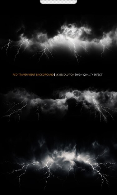 PSD psd thunderstorm lightning transparent background design