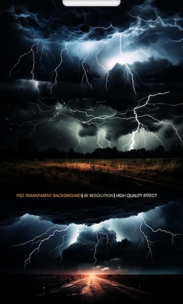 PSD psd thunderstorm lightning transparent background design