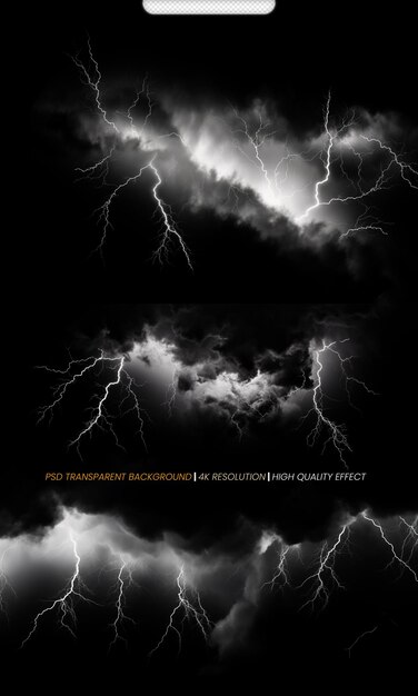 PSD psd thunderstorm lightning transparent background design