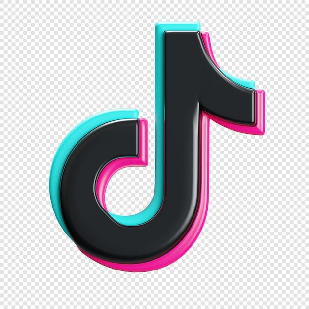 PSD psd tiktok logo 3d ikona widok z przodu