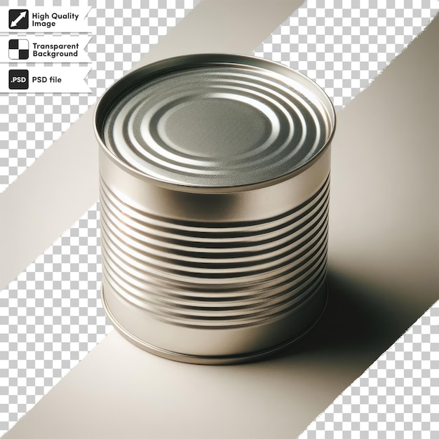 Psd tin cans against on transparent background with editable mask layer