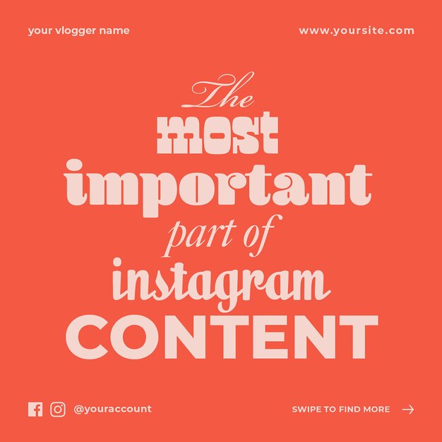 PSD psd tips контент instagram с оранжевым фоном шаблон поста instagram