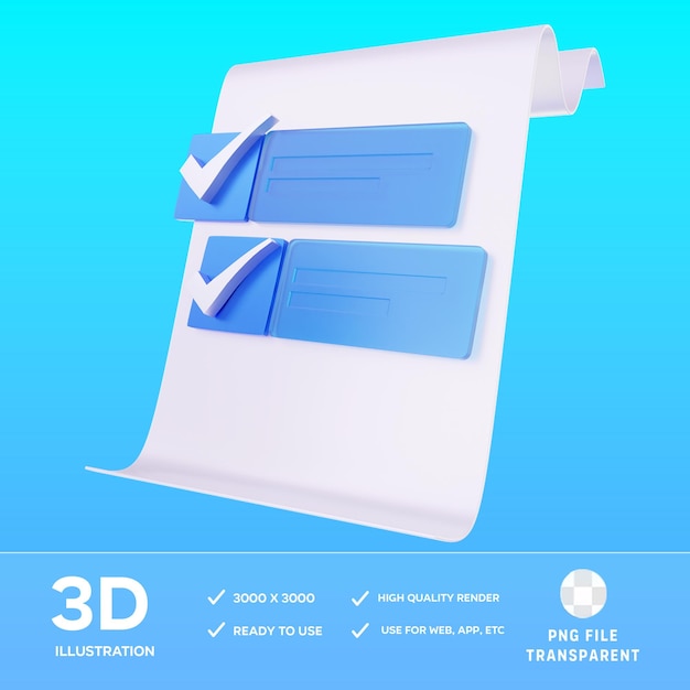 psd to do list 3d illustration