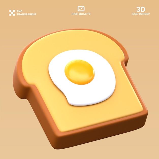 PSD toast i jajka 3D Ilustracja