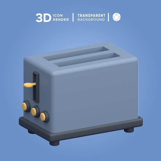 Psd toaster 3d-illustratie