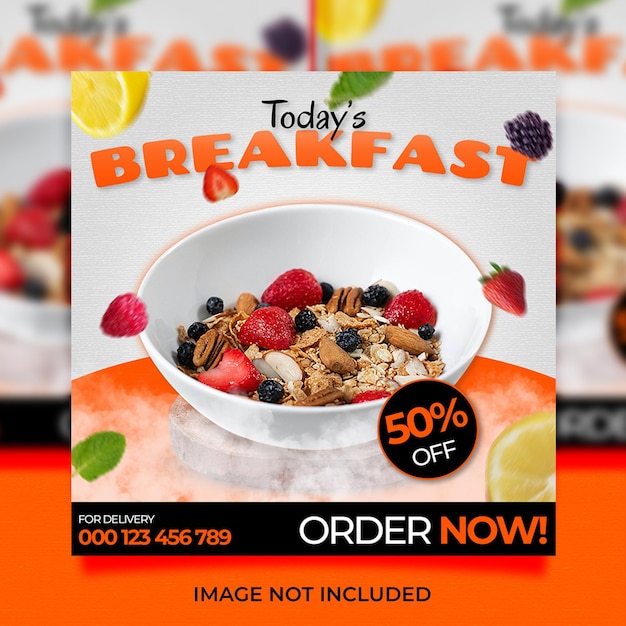 PSD Today039s Breakfast Food for Social Media Template