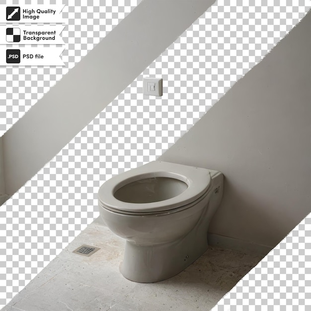 Psd toilet bowl on bathroom on transparent background with editable mask layer