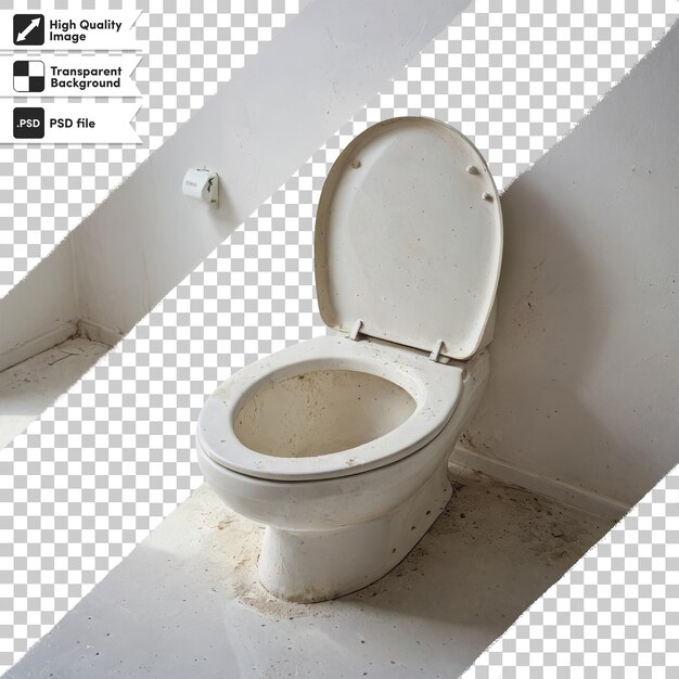 Psd toilet bowl on bathroom on transparent background with editable mask layer