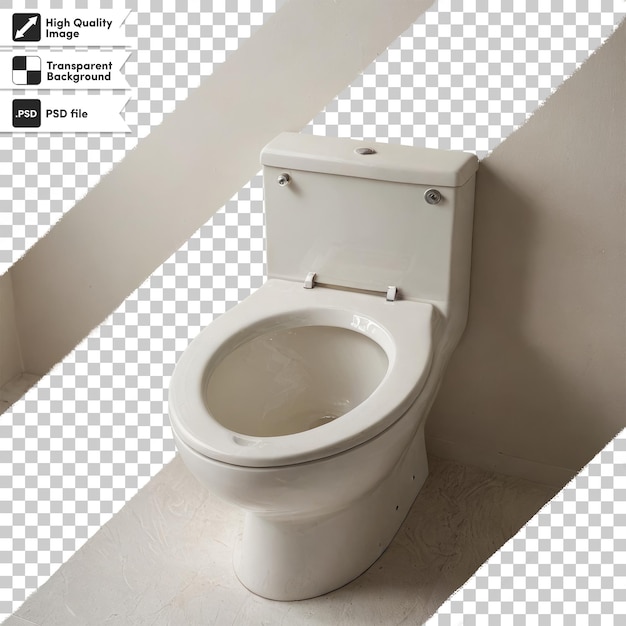 Psd toilet bowl on bathroom on transparent background with editable mask layer