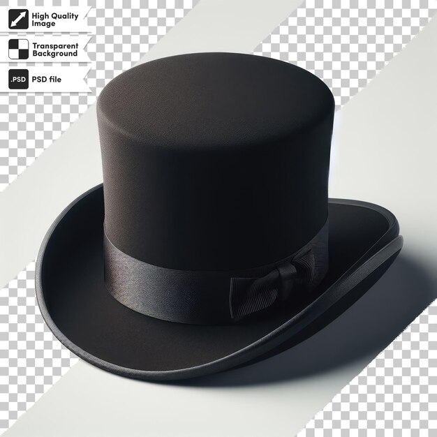 Psd top hat on transparent background with editable mask layer