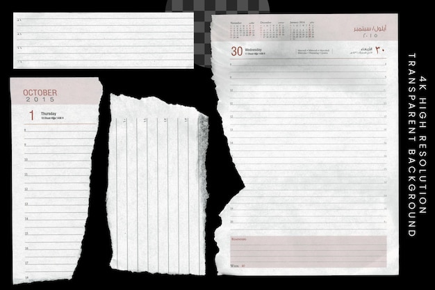 PSD psd torn diary note paper png