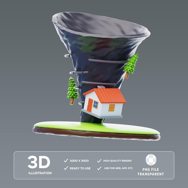 PSD トルネード 3D イラスト