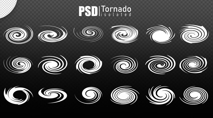 PSD psd торнадо изолированный 3d рендеринг реалистичный без фона
