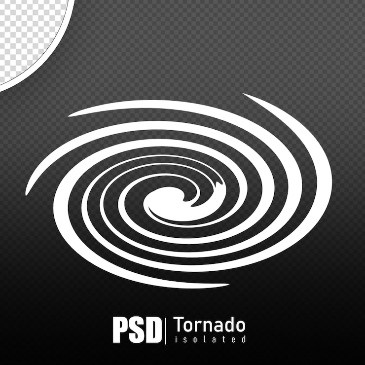 PSD psd торнадо изолированный 3d рендеринг реалистичный без фона