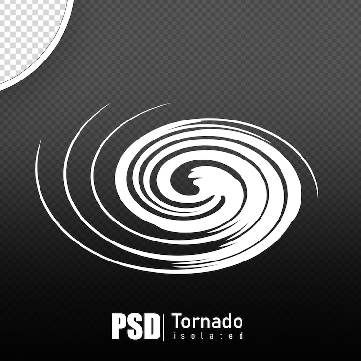PSD psd トルネード 孤立した 3d レンダーは背景なしで現実的です