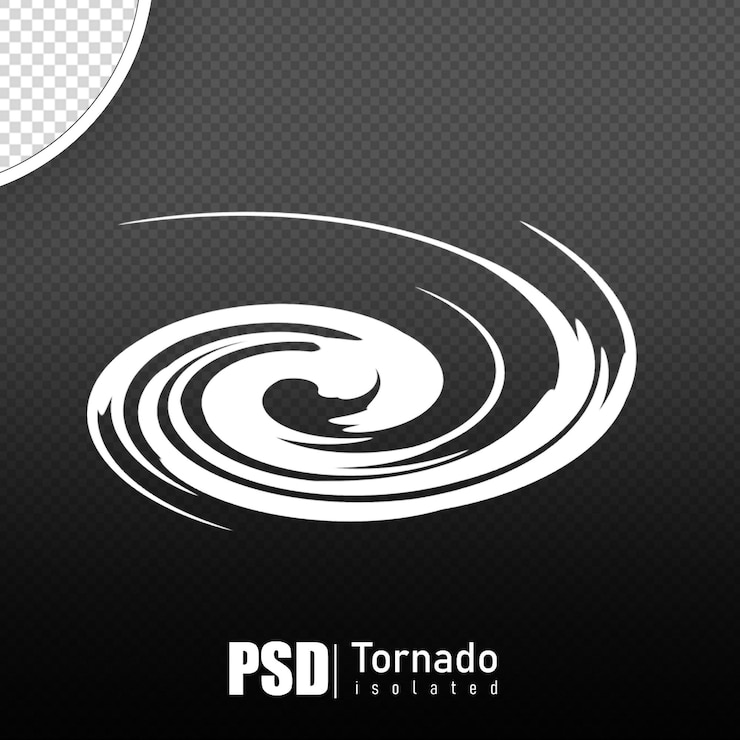 PSD psd торнадо изолированный 3d рендеринг реалистичный без фона