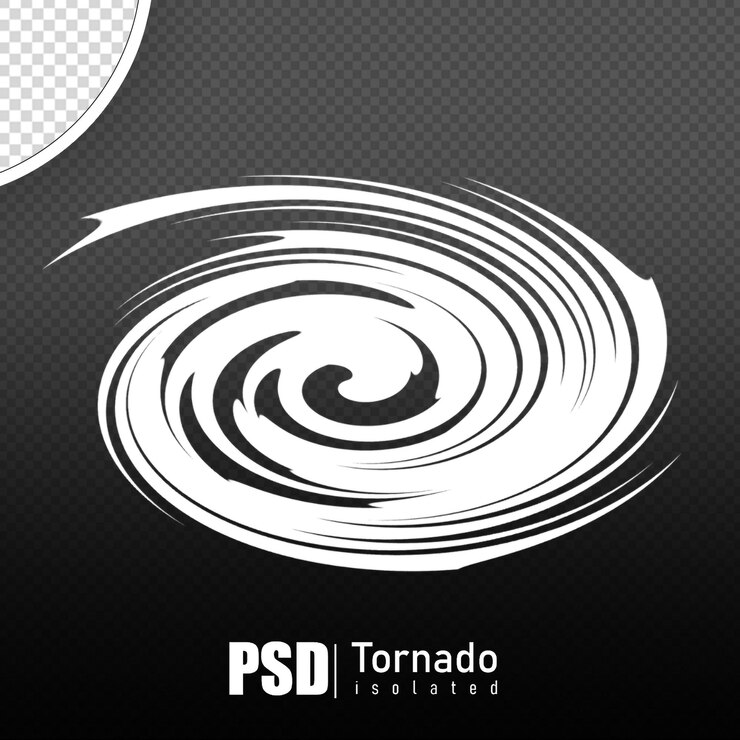 PSD psd トルネード 孤立した 3d レンダーは背景なしで現実的です