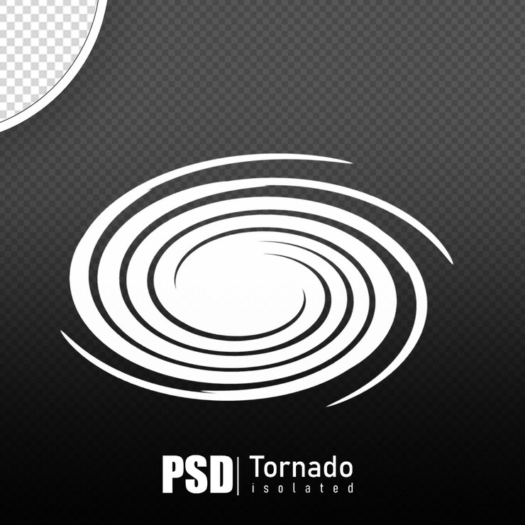 PSD psd торнадо изолированный 3d рендеринг реалистичный без фона